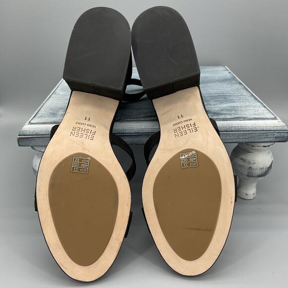 NEW Eileen Fisher Women’s Noni D’Orsay Sandals Black Size 11 - Picture 8 of 10
